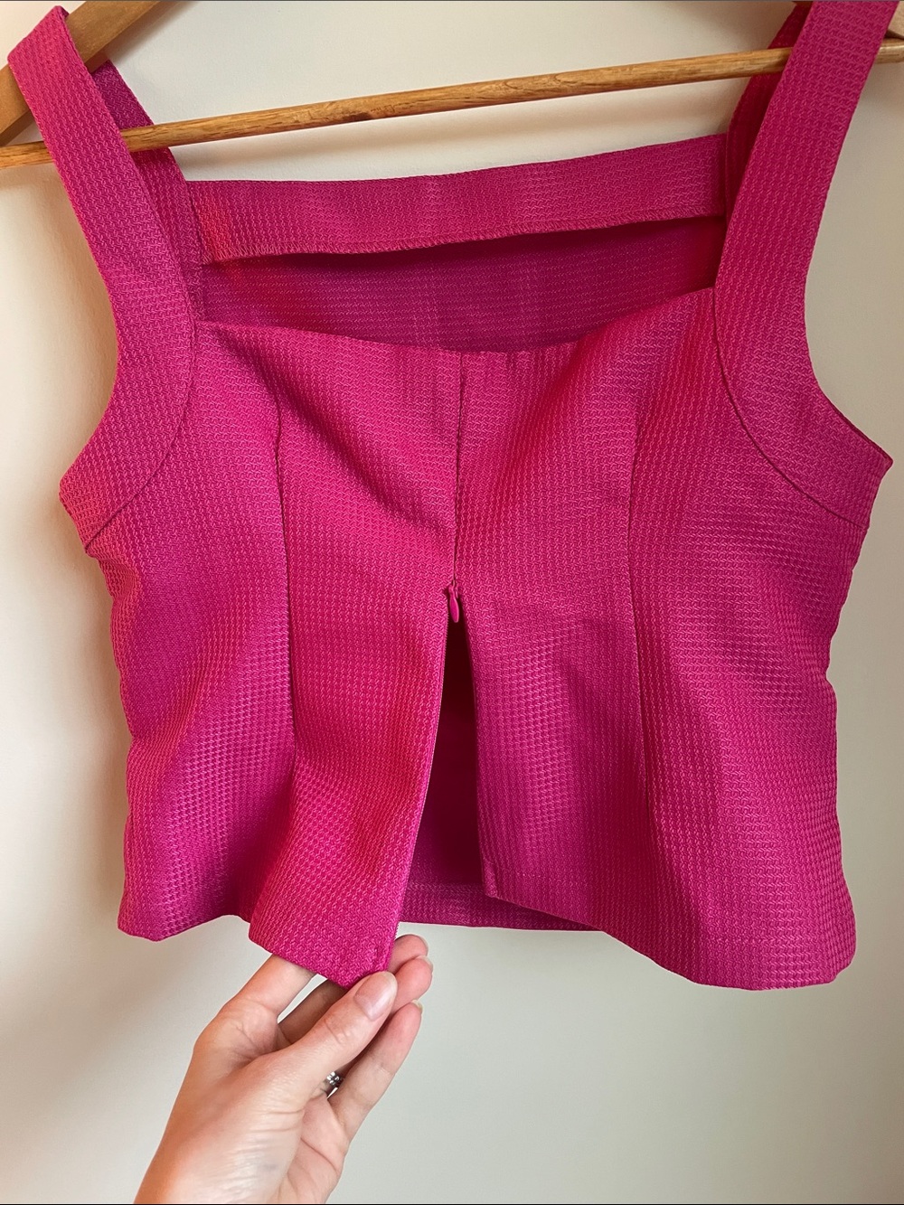 Fuchsia Structured Square Neck Top - Picture 5 of 6